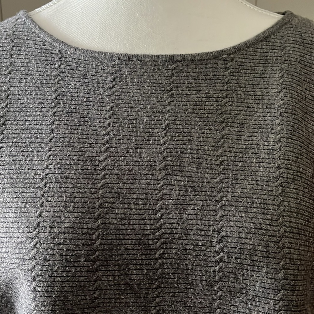 Cyrus Heather Gray Lightweight Sweater Top - Dolman Sleeves - Picture 2 of 5